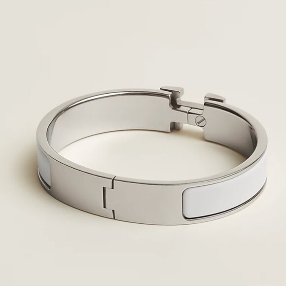 White Hermes Clic H bracelet - Picture 3 of 7